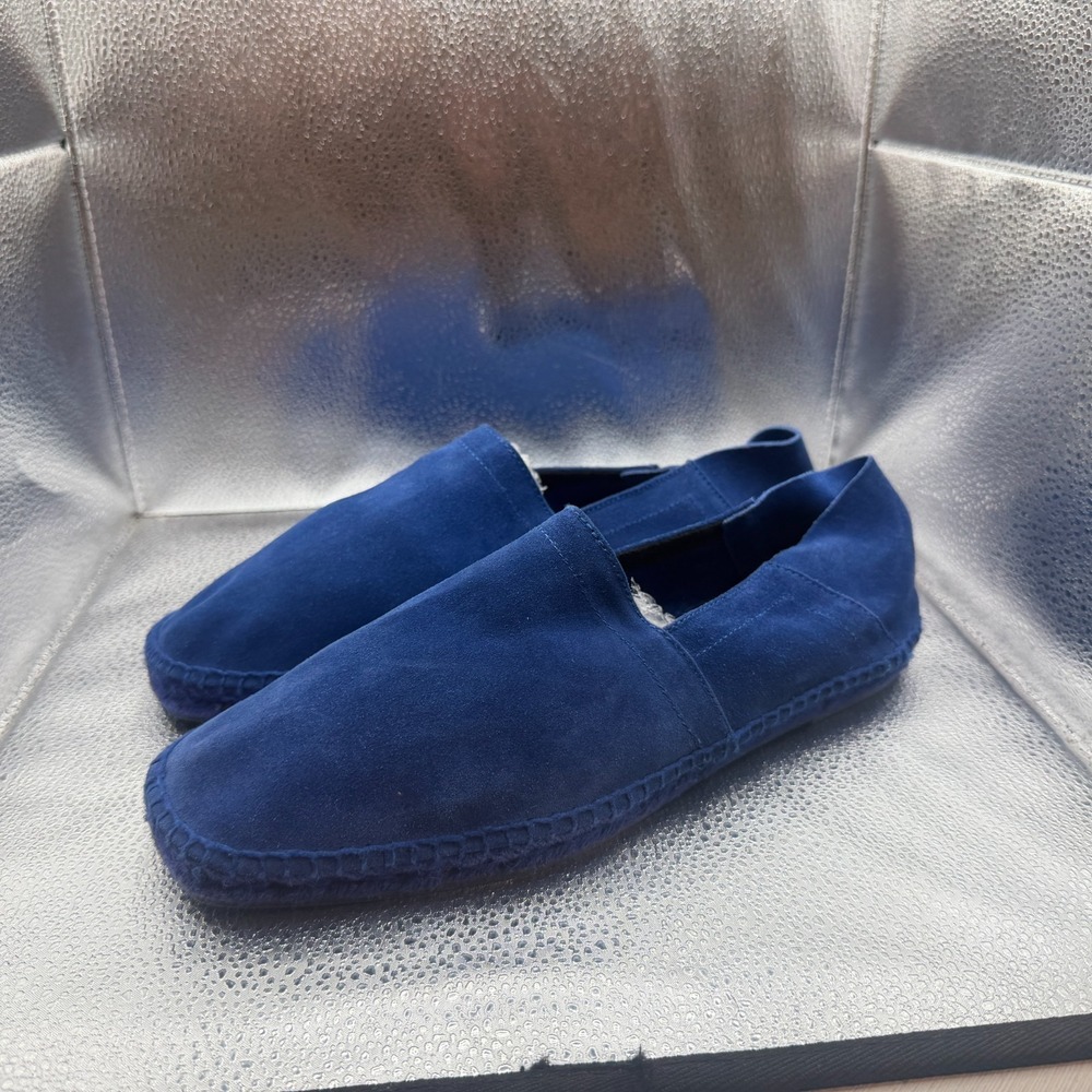Size 10T Tom Ford Suede Barnes Espadrilles Navy Blue Mens Slip On Casual Shoes - Picture 5 of 9